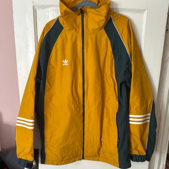 Adidas Men's Yellow and Black Jacket - Picture 1 of 3